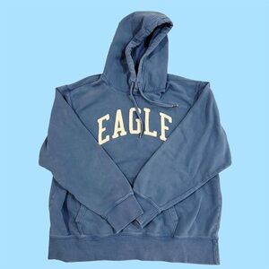 American Eagle Outfitters Navy Hoodie with White Print